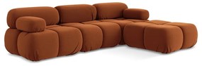 Оранжев кадифен модулен ъглов диван Lokua – Makamii