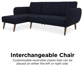 Тъмносин ъглов разтегателен диван Brittany - Novogratz