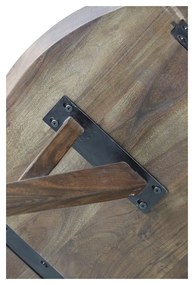 Кафява кръгла трапезна маса с акациев плот ø 140 cm Quenza – Light &amp; Living