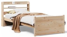 3306748 vidaXL Рамка за легло с табла, 90x190 см, борово дърво масив