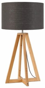 Настолна лампа Everest с тъмносив абажур и бамбукова конструкция - Good&amp;Mojo
