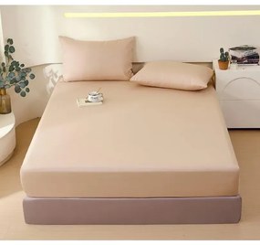 Памучен чаршаф с ластик - бежов Šírka: 200 cm | Dĺžka: 220 cm