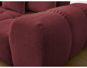 Бордо шенилов сгъваем/с място за съхранение ъглов диван (ляв ъгъл/L форма) Everest – Bobochic Paris