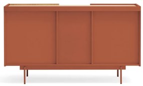 Нисък скрин в цвят тухла и естествен дъб 130x78 cm Otto - Teulat