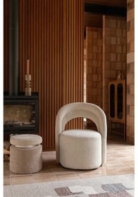 Кремаво въртящо се кресло от букле Seina – Dutchbone