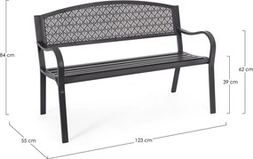 Антрацитна метална градинска пейка Lizette – Bizzotto