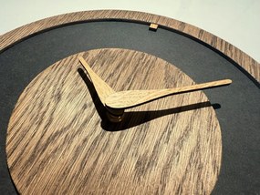 Дървен стенен часовник, изработен от тъмна дъбова дървесина Дъб Поток - 30 cm