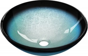 Mexen Mira стъклена мивка за плот 42 x 42 cm, синя - 24124247