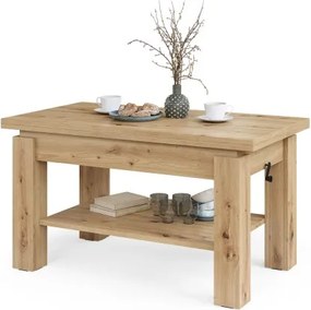 БРАВО Дъб Артисан - РАЗТЕГАТЕЛНА ХОЛНА МАСА С ПОВДИГАЩ МЕХАНИЗЪМ И С РАФТ