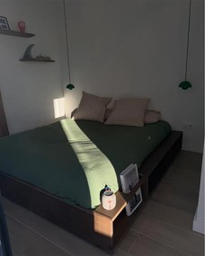 Кафяво борово двойно легло с решетка 160x200 cm Ziggy - Karup Design