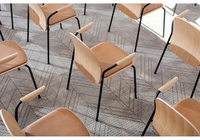 Кафяви/в цвят кафяв коняк трапезни столове в комплект с подлакътници/за подреждане 2 бр. от декор от орех Book – Gazzda