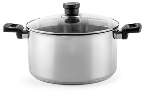 Тенджера Luigi Ferrero Sophia FR-3406, 26x14 см, 7 л, Стомана 18/10, Стъклен капак, Индукция, Инокс