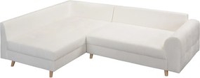 Бял ъглов диван от плат букле (ляв ъгъл) Ariella - Ropez