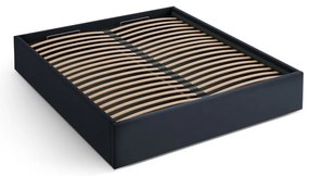 Тъмносиньо двойно легло 200x200 cm тапицирано с място за съхранение/без табла с включена подматрачна рамка Susan – Micadoni