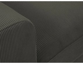 Черен разтегателен ъглов диван с място за съхранение от рипсено кадифе (десен ъгъл) Kyoto – Cosmopolitan Design