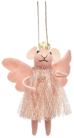 Текстилна ръчно изработена коледна украса 13 cm Pink Princess Fairy Mouse – Sass &amp; Belle
