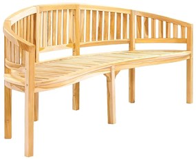 310495 vidaXL Пейка с форма на банан, 200 см, тиково дърво масив