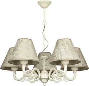 Полилей МОНРО, крем, абажури Сарай Бронз, 5xE27