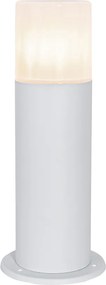 Стояща външна лампа бяла с опал абажур 30см IP44 - Odense