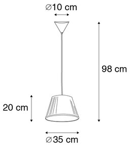 Ретро висяща лампа бяла 35 см - Plisse