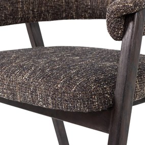 Тъмнокафяв тапициран трапезен стол с подлакътници Tunar – WOOOD