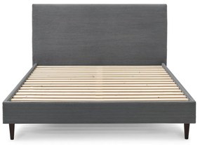 Антрацитно тапицирано двойно легло с решетка 160x200 cm Anja - Bobochic Paris