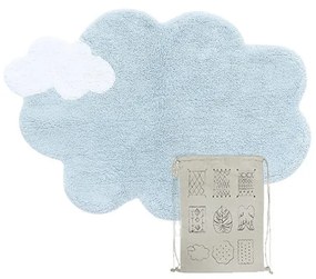 Светлосин ръчно изработен памучен детски килим подходящ за пране 70x100 cm Mini Dream – Lorena Canals