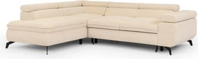 Кремав шенилов ъглов диван (ляв ъгъл L форма) Marbeya – Ropez