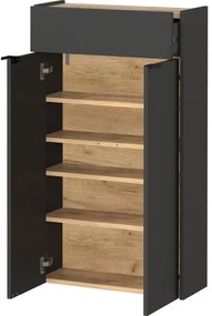 Антрацит/натурален шкаф за обувки Ameca - Germania