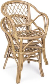 Градински стол от масивно дърво/ратанов в естествен цвят Athina – Bizzotto