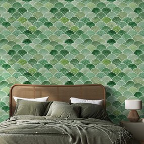 Самозалепващ тапет – Зелени геометрични арки