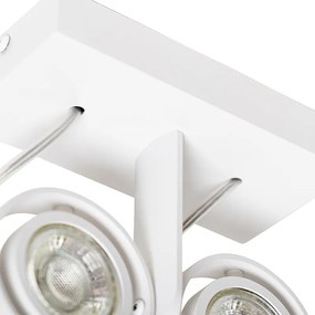 Модерен таванен прожектор бял 2-светлини GU10 50mm - Master