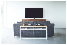 Конзолна маса от декор от ясен в бял и светлокафяв цвят 20,5x126 cm Tower – YAMAZAKI