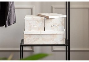 Бежови картонени кутии за съхранение в комплект от 3 бр. с капаци/декоративни 31x47x15,5 cm Inge Paper Laminate – Bigso