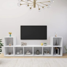 3079970 vidaXL ТВ шкафове, 4 бр, бeли, 72x35x36,5 см, инженерно дърво