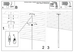 Черно висящо осветително тяло Единично Fideus - Sollux