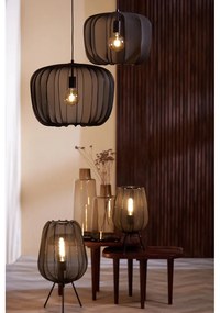 Черно висящо осветително тяло с текстилен абажур ø 40 cm Plumeria – Light &amp; Living