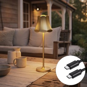 Ретро настолна лампа злато акумулаторна IP44 - Granny