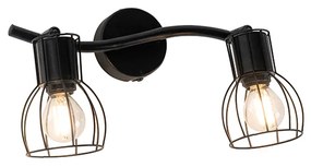 Модерен таванен прожектор черен 2-светлина регулируем - Botu