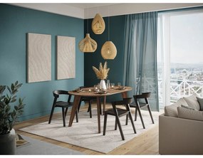 Трапезна маса с орехов плот в естествен цвят 100x180 cm Lago – TemaHome