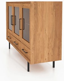 Витрина от дъбова дървесина в естествен цвят 144x95 cm Abies - The Beds