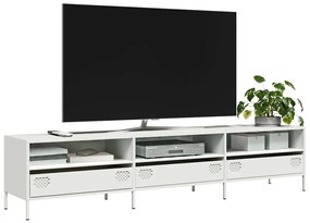 851351 vidaXL ТВ шкаф бял 202x39x43,5 см студеновалцувана стомана