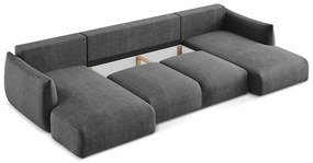 Тъмносив сгъваем ъглов диван (U форма) Leila – Makamii
