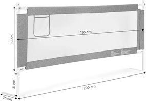 Предпазна преграда за легло 200см с регулируема височина