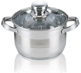 Тенджера с капак SAPIR SP 1210 LI24, 6.5 литра, 24х14.5 см, Многослойно дъно, Индукция, Инокс