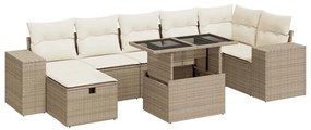 3327948 vidaXL Градински комплект диван с възглавници 5 части бежов полиратан