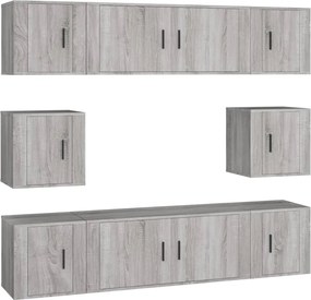 3188676 vidaXL Комплект ТВ шкафове от 8 части, сив сонома, инженерно дърво