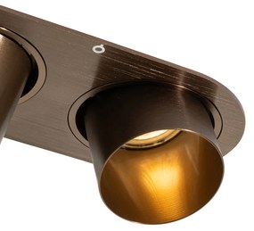 Комплект от 6 вградени спота тъмен бронз GU10 50mm 2-светлини - Installa