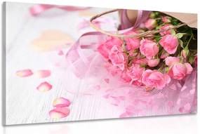 Картина на платно – Букет от розови рози