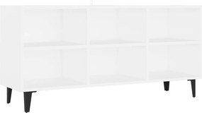 805950 vidaXL ТВ шкаф с метални крака, бял, 103,5x30x50 см